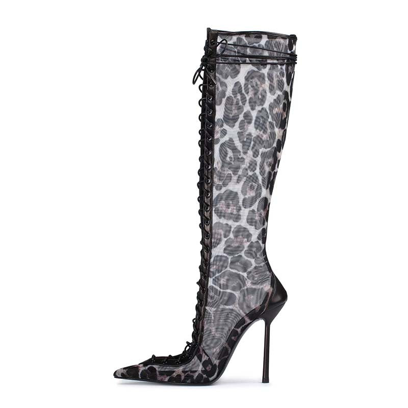 Femme Snørre-Stiletto Over-the-Knee Støvler Stilla