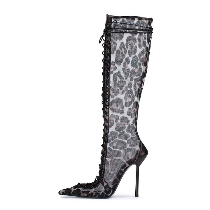Femme Snørre-Stiletto Over-the-Knee Støvler Stilla