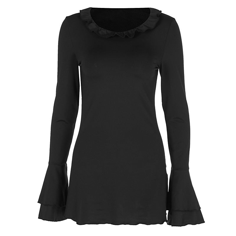 Dame elegant top med voluminøse flæsedetaljer Stilla