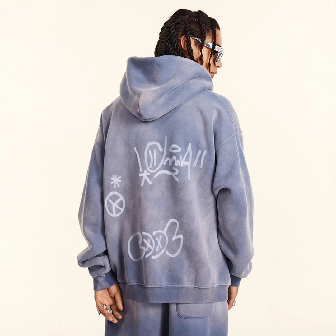 Kvinders Graffiti Print Hoodie Stilla