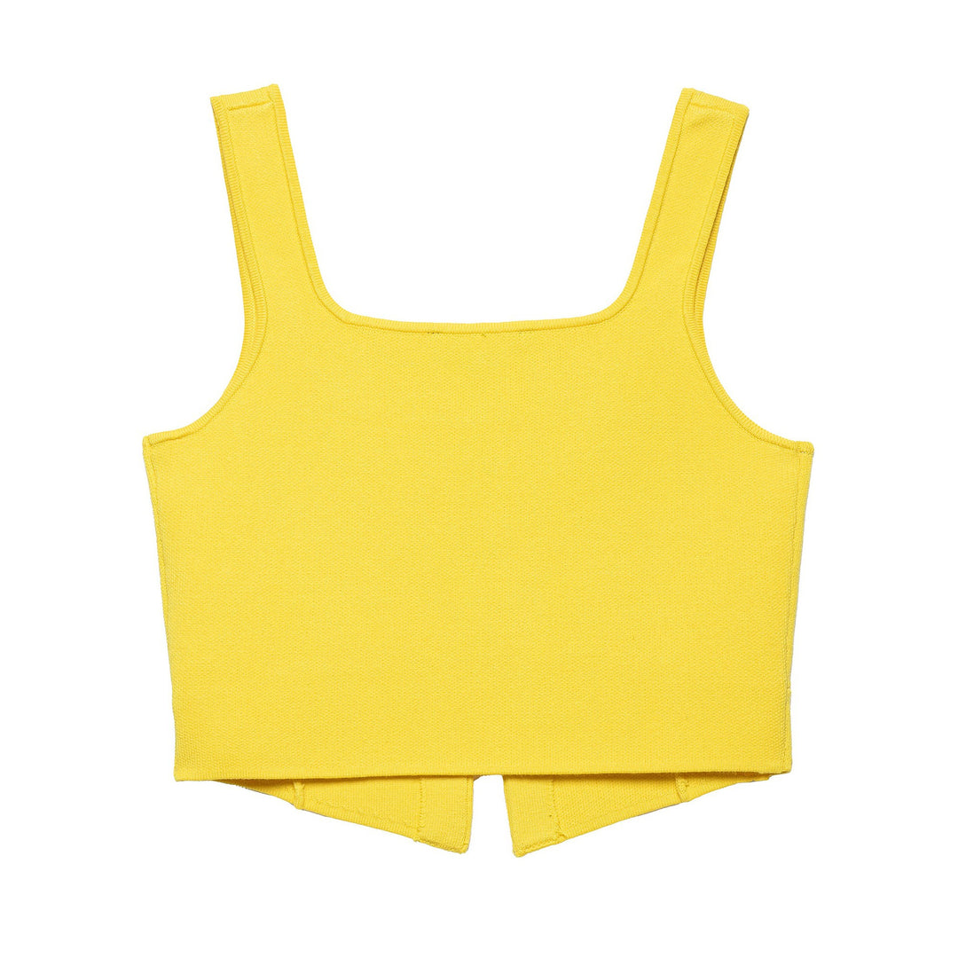 Femme Cropped Strik Tanktop med Udsnit-Detail Stilla