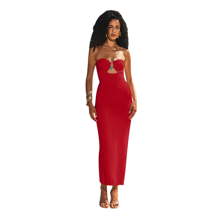 Dame Strapless Cut-Out Maxikjole Stilla