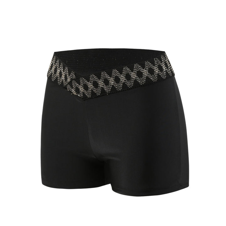Dame højt skårne badshorts med dekorativt taljebånd Stilla