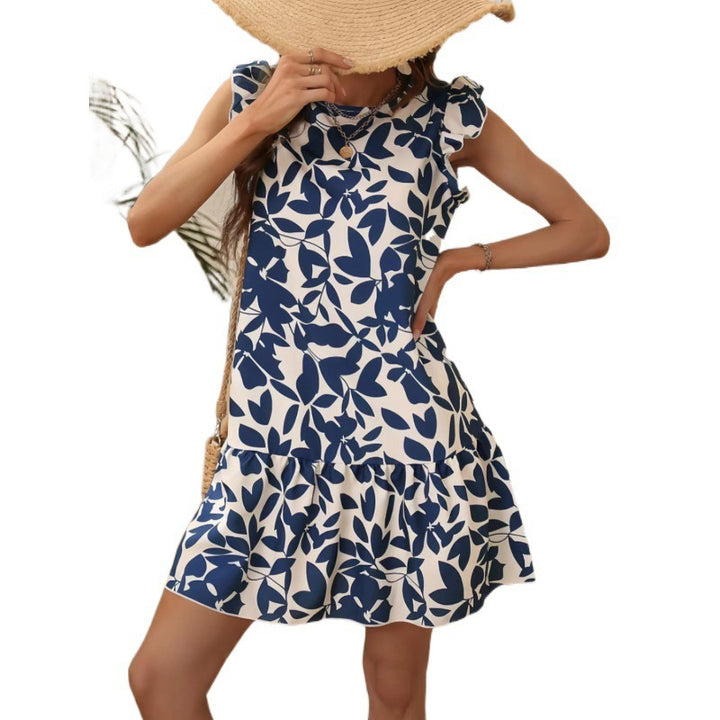 Dame Floral Print Lagkjole Sommer Stilla