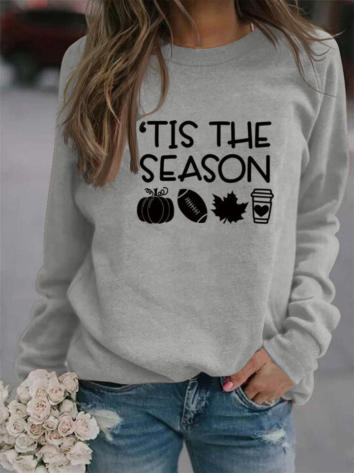Stilla | Mode Langærmet O Hals Trykt Top Sweatshirt