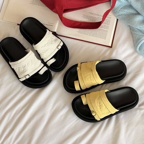 Femme Moderne Teksturerede Slide Sandaler Stilla