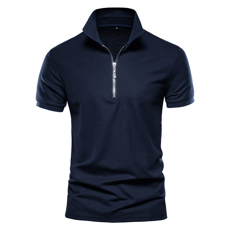 Herrer Polo-shirt med moderne lynlås og åndbart stof Stilla