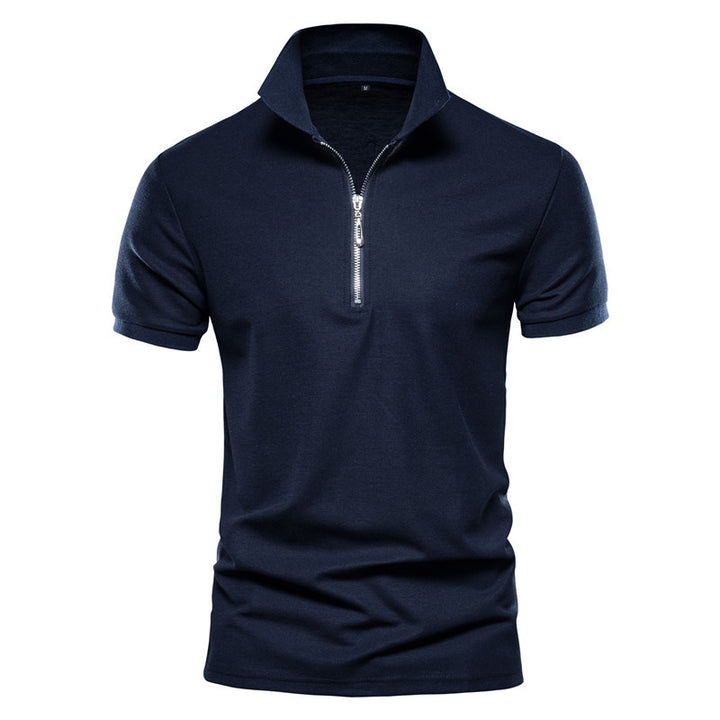 Herrer Polo-shirt med moderne lynlås og åndbart stof Stilla