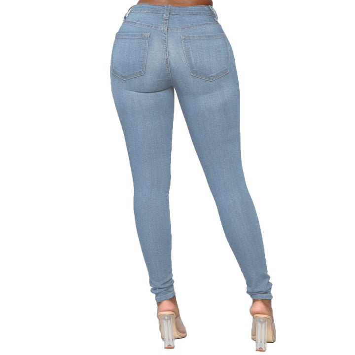 Dame Skinny Jeans med høj talje og figursygende stræk Stilla