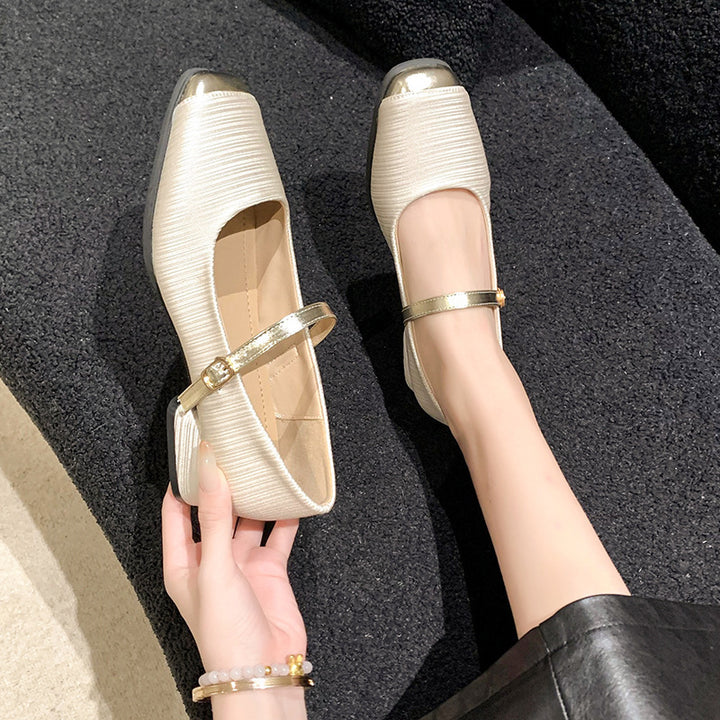 Damer elegante Mary Jane Ballerinas med metalliske accenter Stilla