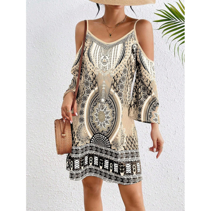 Dame Cold-Shoulder Bohemian Tunika Kjole Stilla