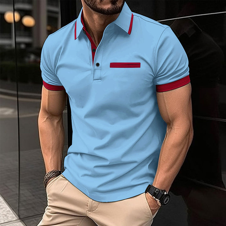 Herrer polo shirt med fashionable kontrastdetaljer og kvalitetsbomuld Stilla