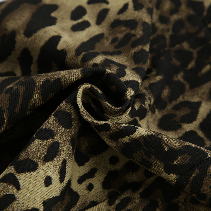 Dame Leo-print shorts med høj talje og elastisk materiale Stilla
