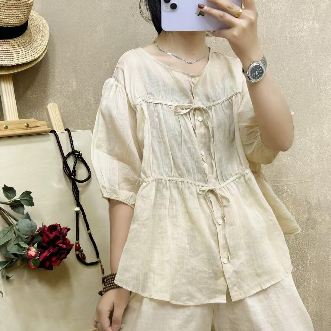 Dame Casual Button-Up Tunika Bluse Stilla
