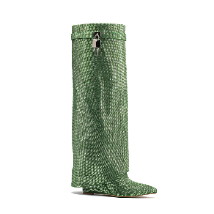 Femme Statement Over-knæ Glimmer Støvler Stilla