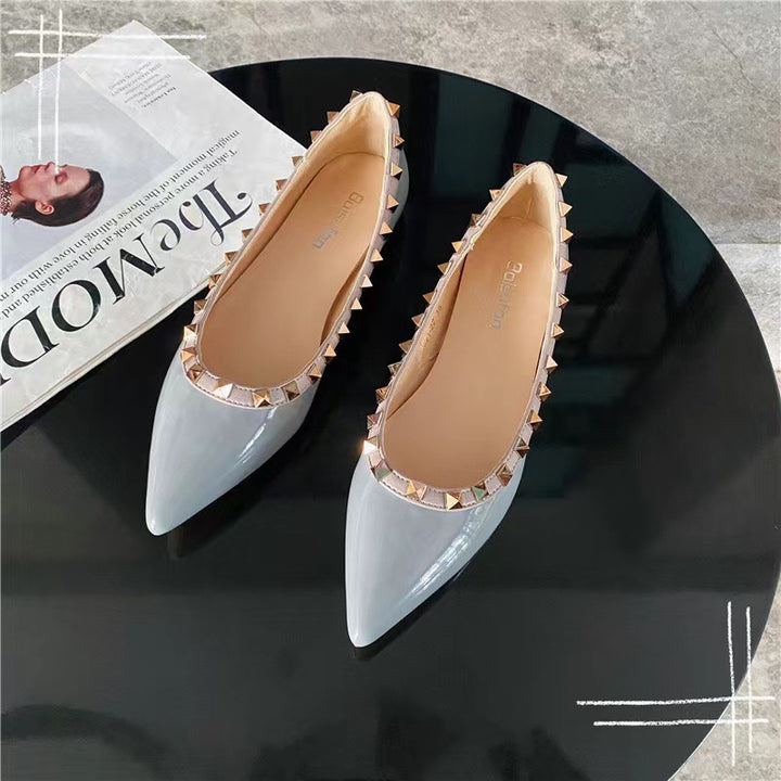 Kvinder Ballerinas med spids tå og nitter kant Stilla