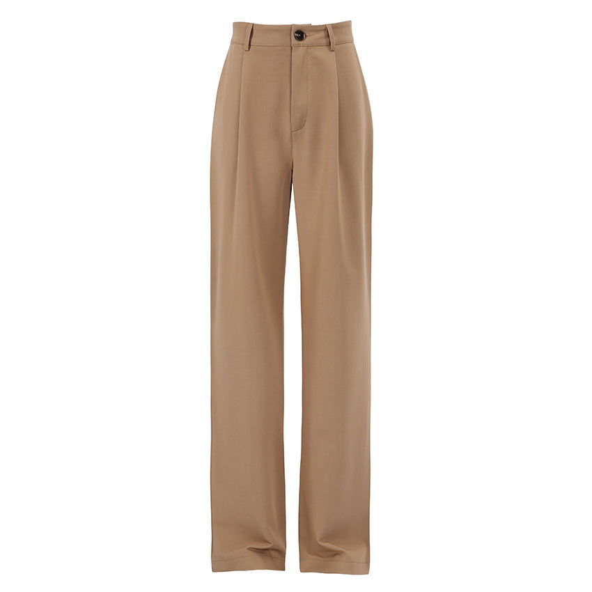 Dame bred chinos med høj talje og elegant plissering Stilla