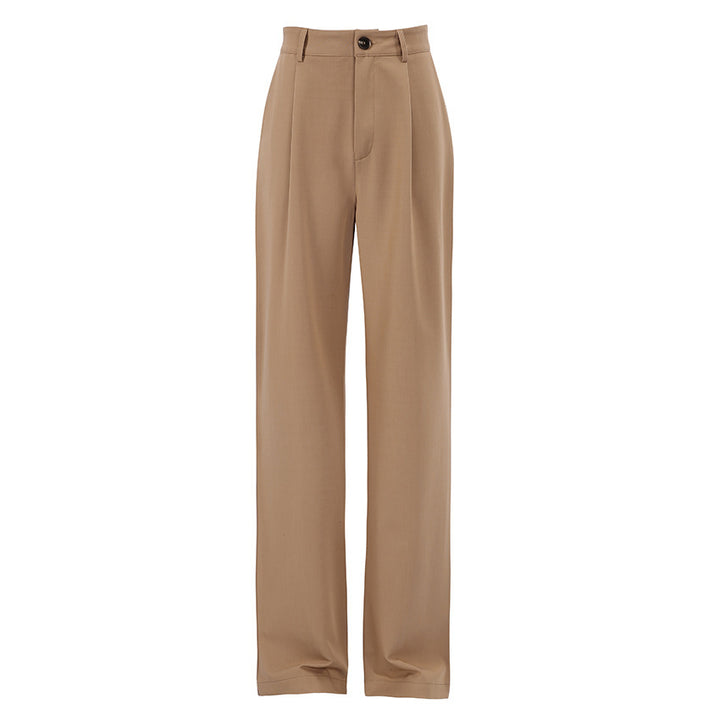 Dame bred chinos med høj talje og elegant plissering Stilla