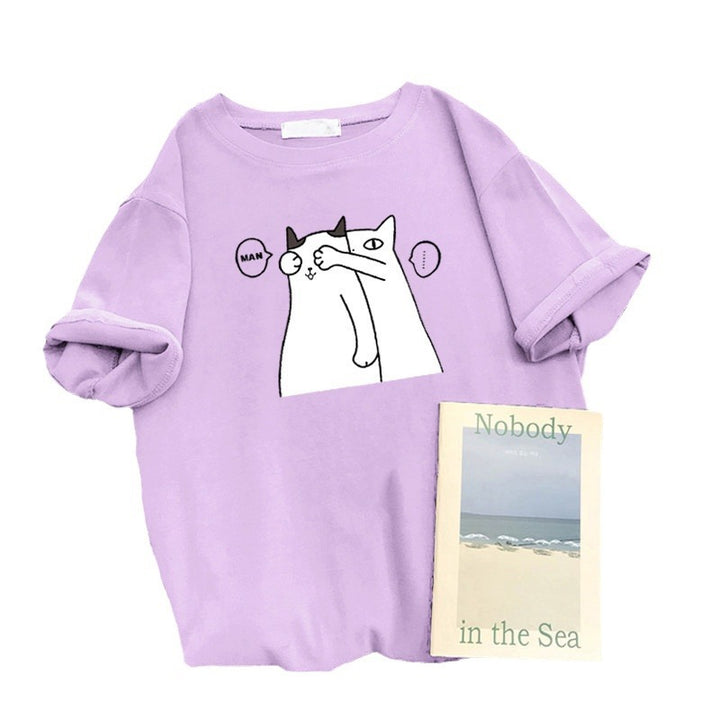 Femme Legesyg Grafik Kat T-Shirt Stilla