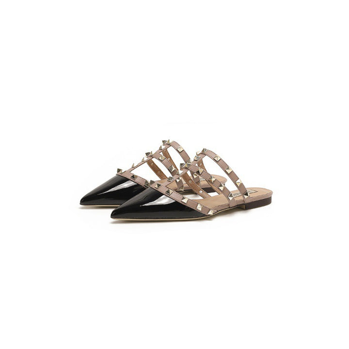 Dame elegante spidse Ballerinaer med nittebånd-design Stilla