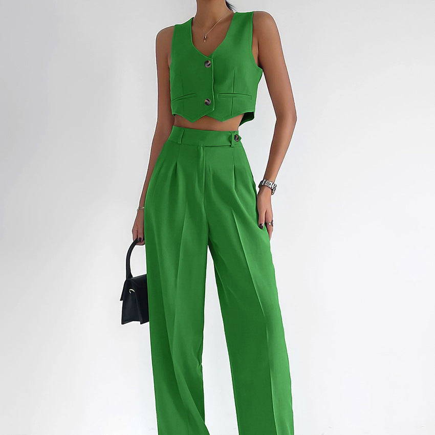 Damer moderne Crop-Top og løs bukser sæt Stilla