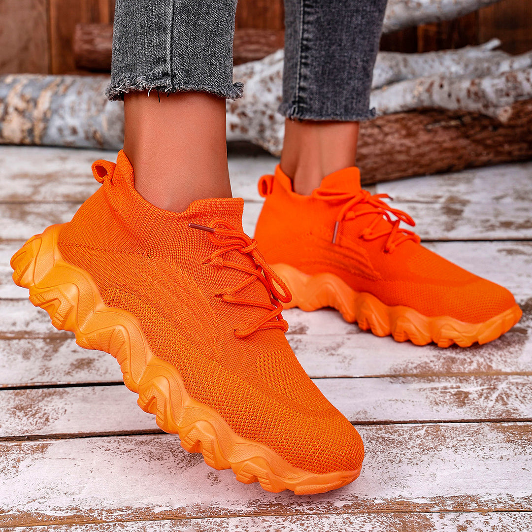 Dame Sneakers med elastisk strikdesign og skridsikker sål Stilla