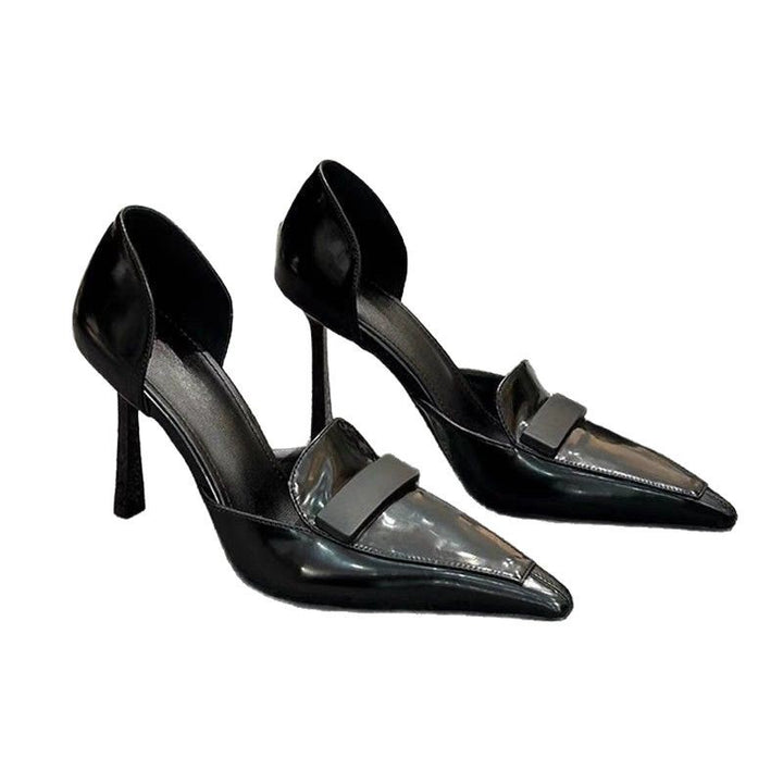 Kvinder Spids Tå High Heels med Kontrastrem Detail Stilla