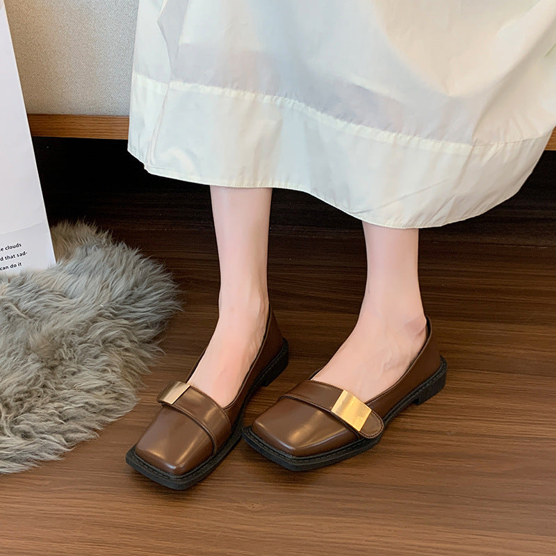 Dame Ballerinas med firkantet tåparti og metallisk accent Stilla