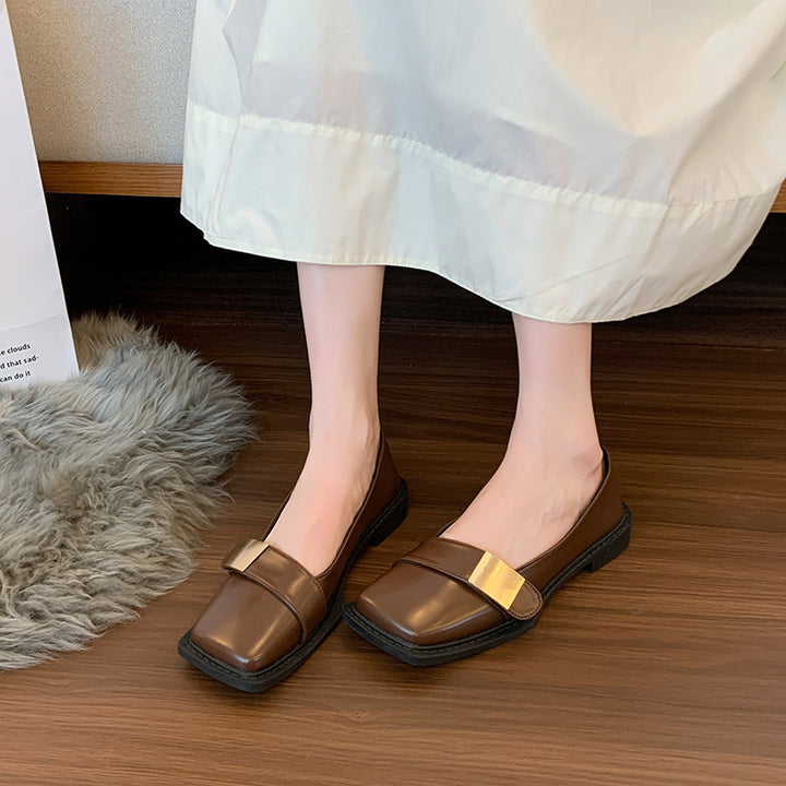 Dame Ballerinas med firkantet tåparti og metallisk accent Stilla