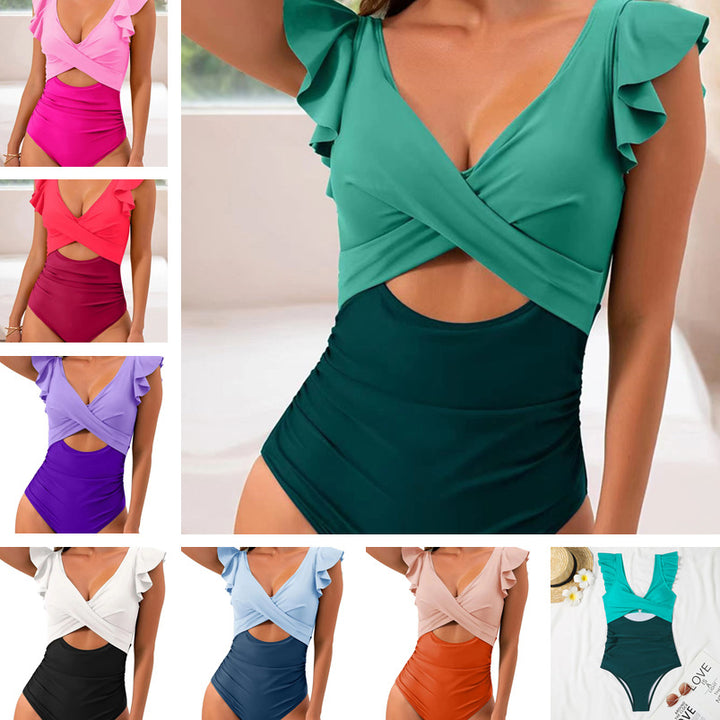 Dame Rüschen Cut-Out En-delts Badeanzug Stilla