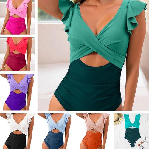 Dame Rüschen Cut-Out En-delts Badeanzug Stilla