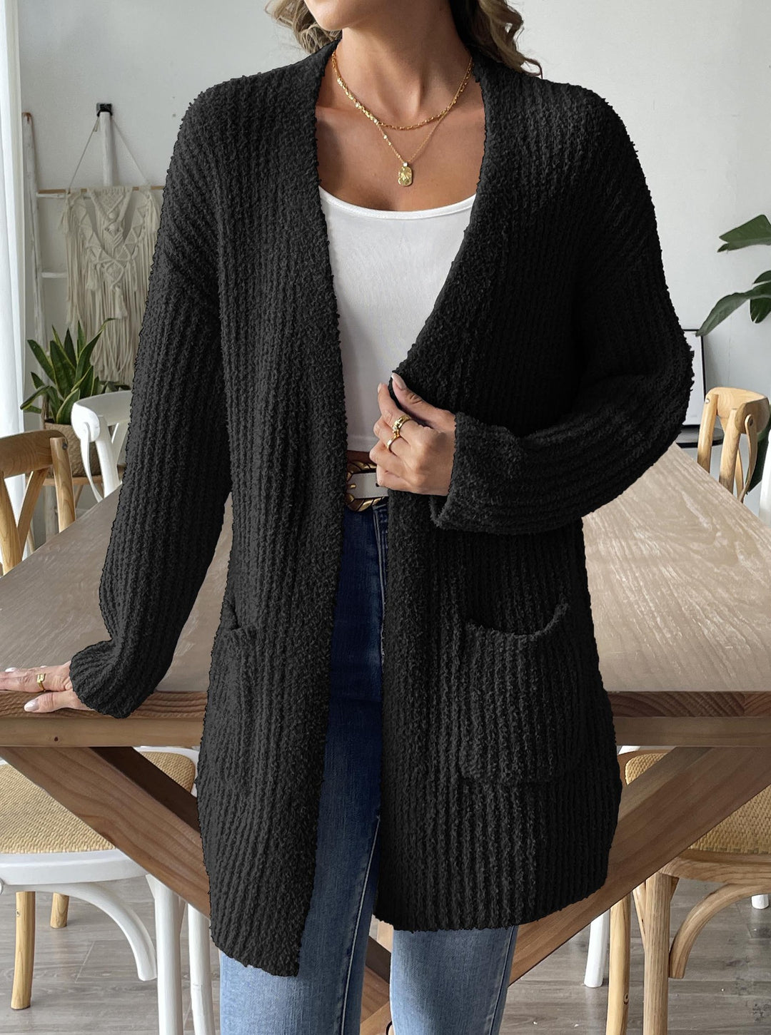 Dame strikjakke i afslappet oversized stil Stilla