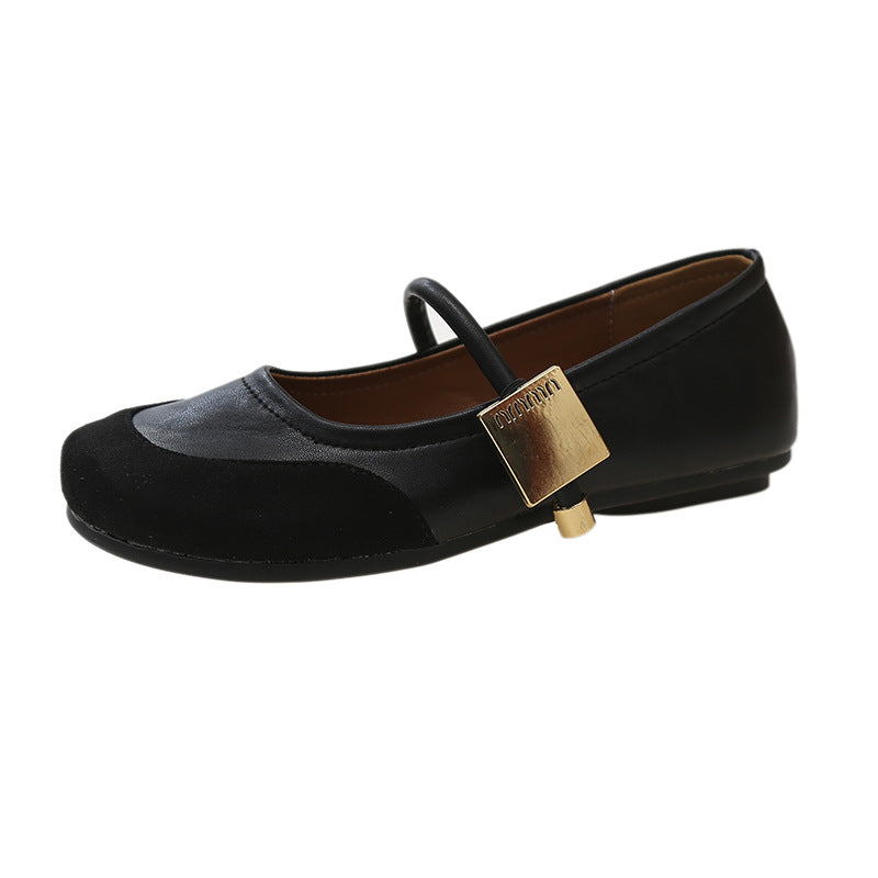 Dame Elegante Mary Jane Balletsko med dekorativ rem Stilla