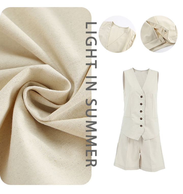 Dame high-tailored vest med elegant knapliste Stilla