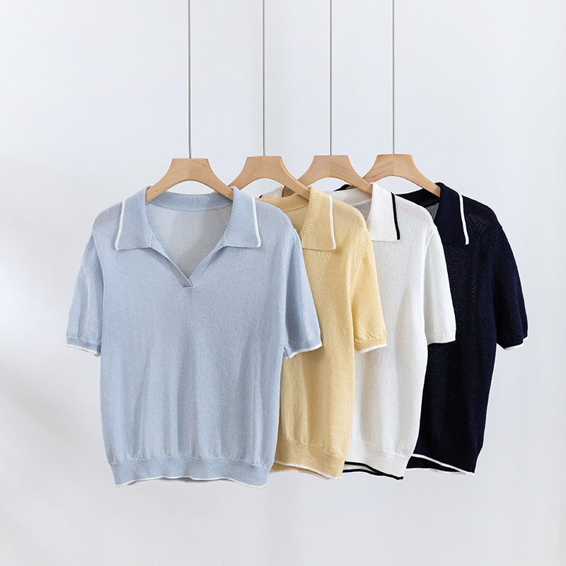 Dame Casual Polo Shirt med kontrastbesætning Stilla