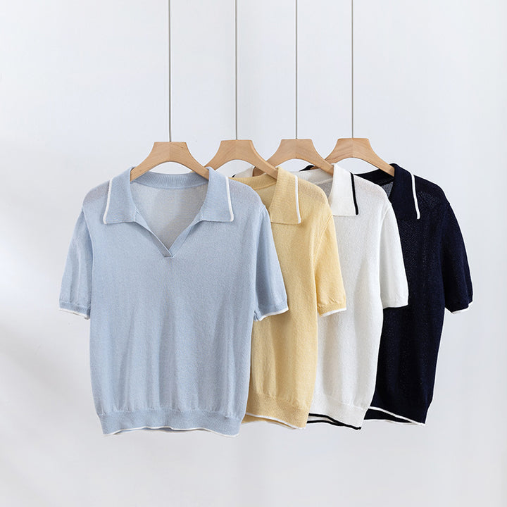 Dame Casual Polo Shirt med kontrastbesætning Stilla