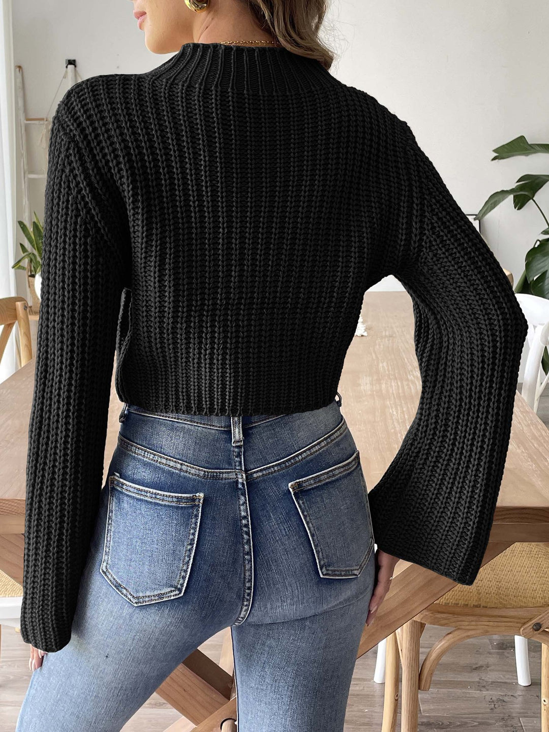 Dame strikpullover med rummelig pasform og dekorative perler Stilla