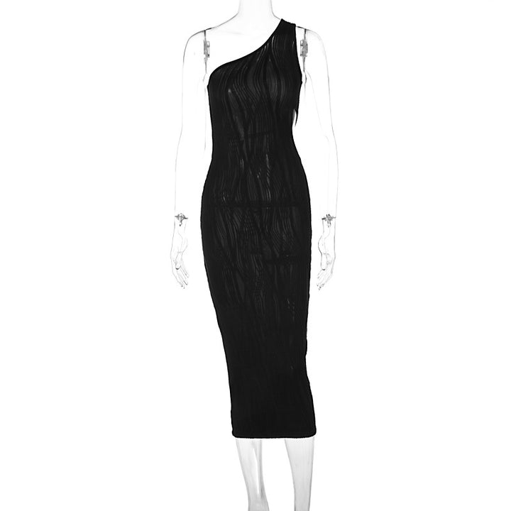 Dame maxikjole med asymmetrisk snit og moderne cut-outs Skovae