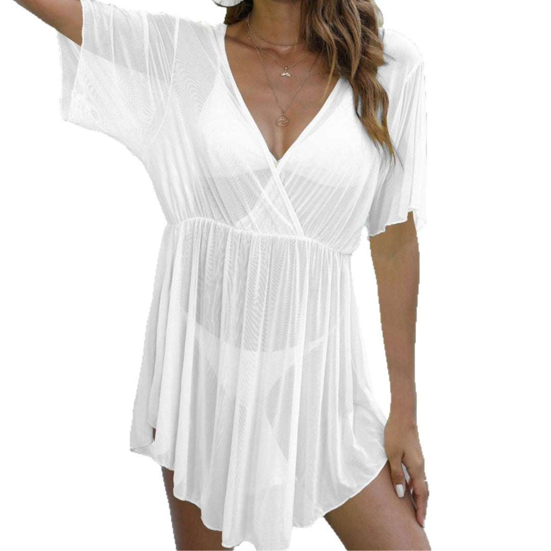 Femme Gennemsigtigt Strand-Overlay Kjole Stilla