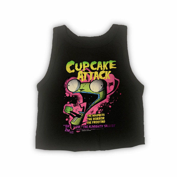 Dame T-shirt med kreativ cupcake-motiv og moderne print Skovae