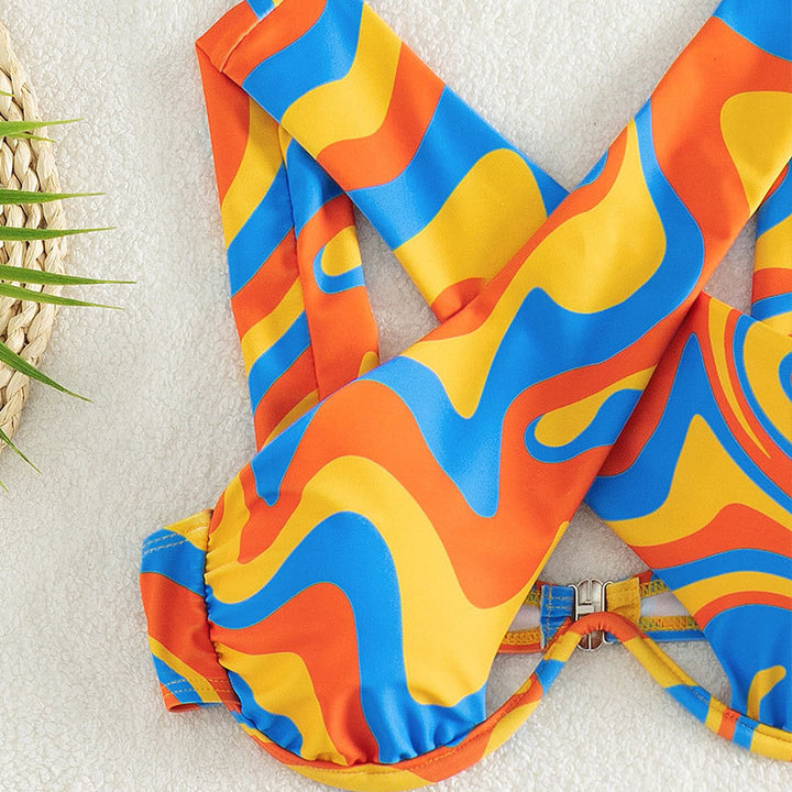 Dame Cut-Out Design Højskåret Bikini Sæt Stilla