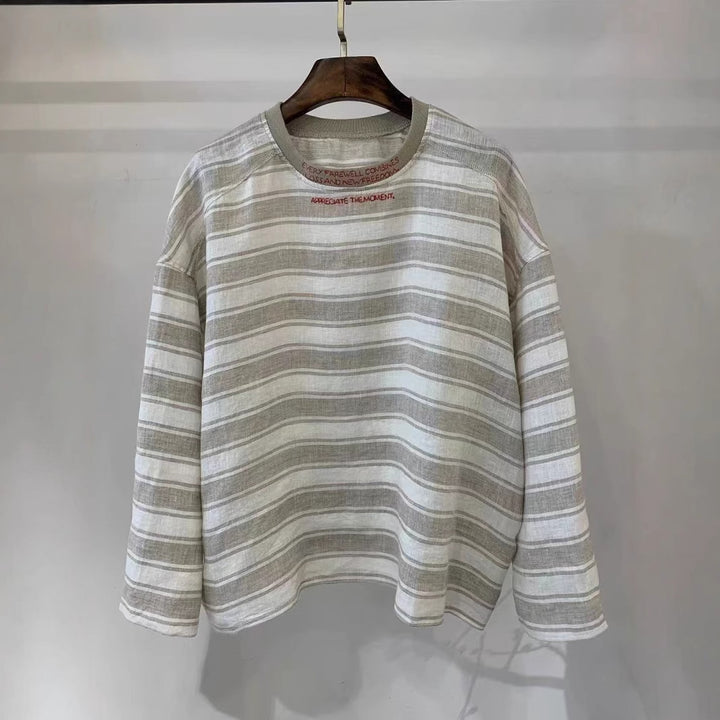 Femme Relaxed Fit Linned Rundhalset Sweatshirt Stilla
