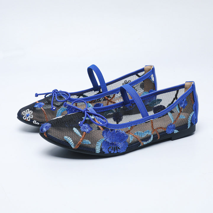 Dame ballerina med kunstnerisk broderi Stilla