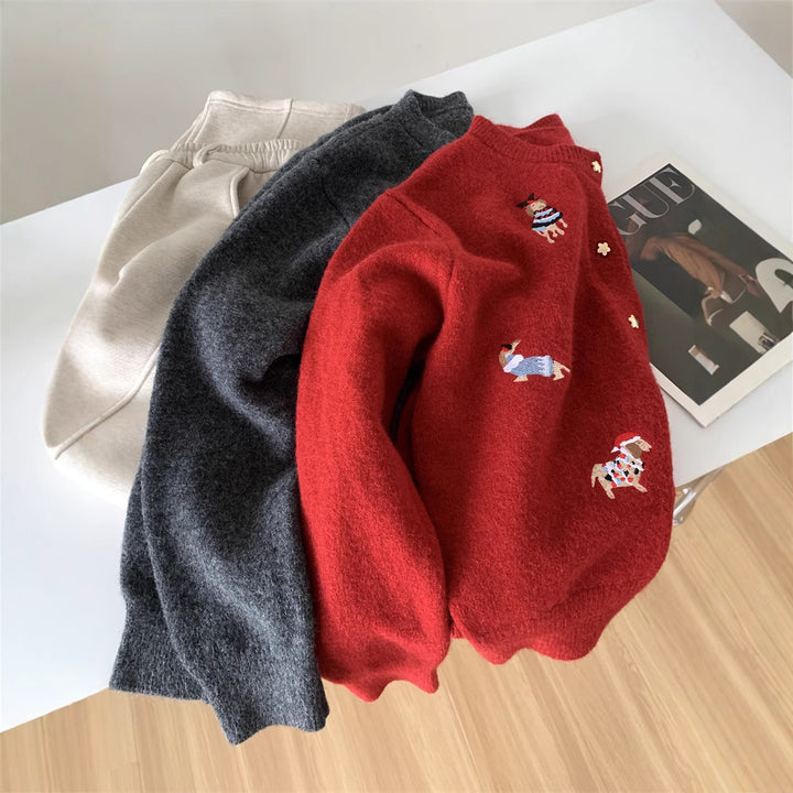 Dame cardigan med farverigt broderi design og elegant snit Stilla