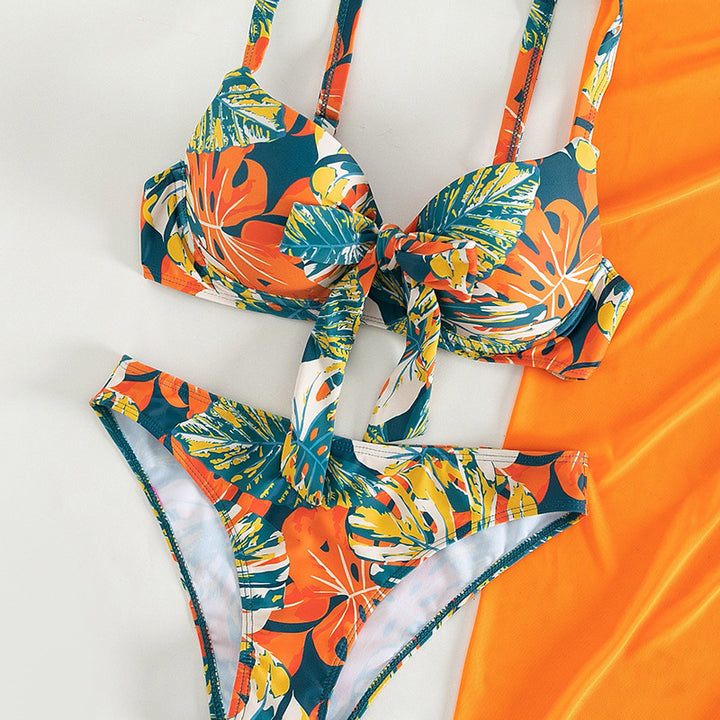 Dame bikini-top med blomsterdesign og skridsikkert underbånd Stilla