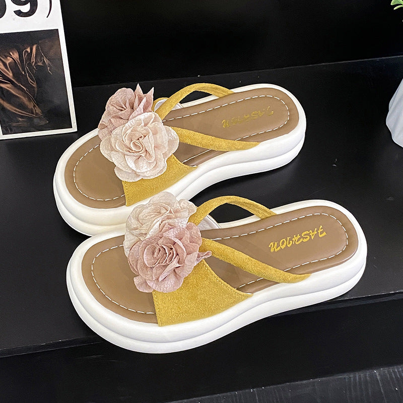 Dame Plateau-sandaler med floral dekoration og dæmpende sål Stilla