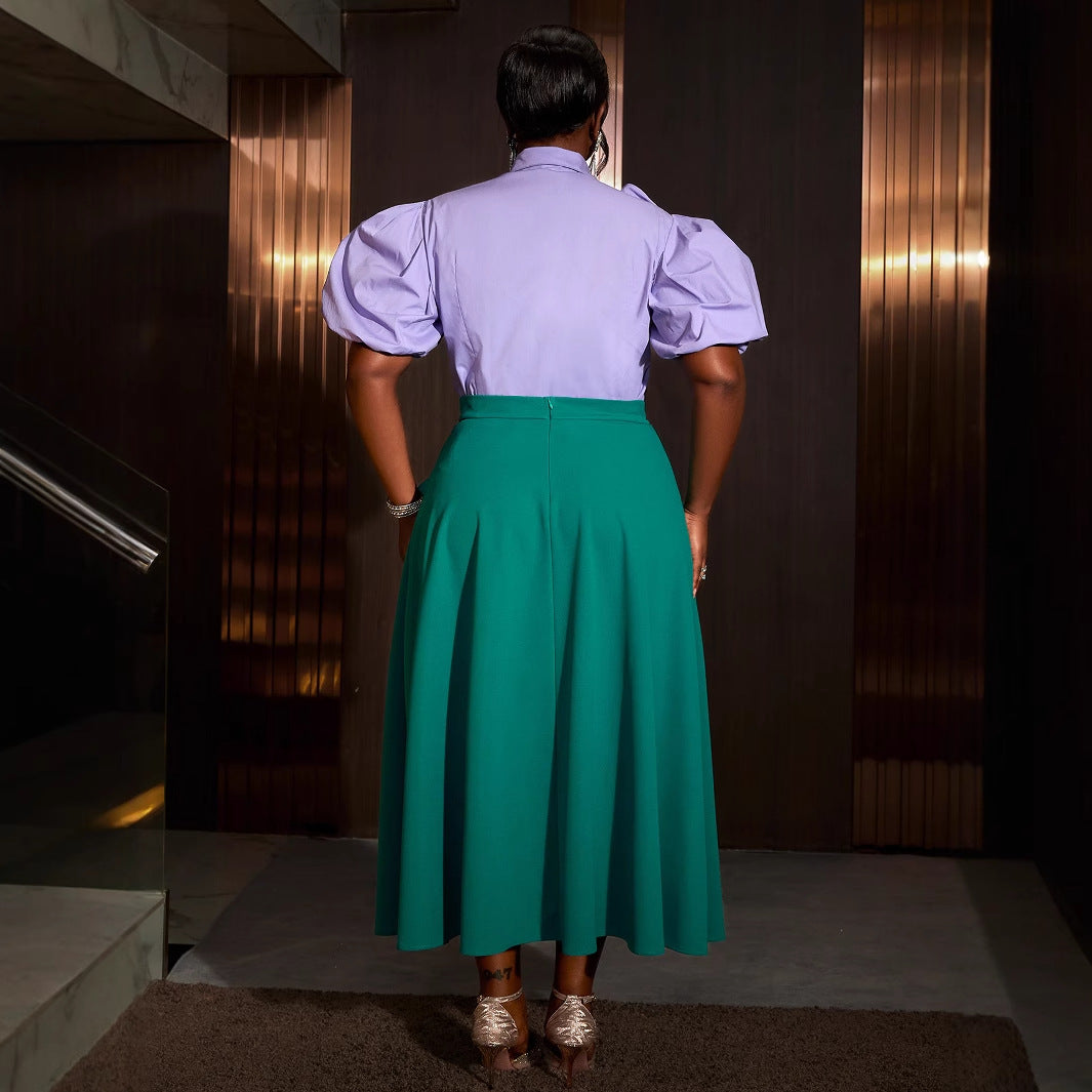 Dame Elegant kjole med voluminøse ruffles detaljer Skovae