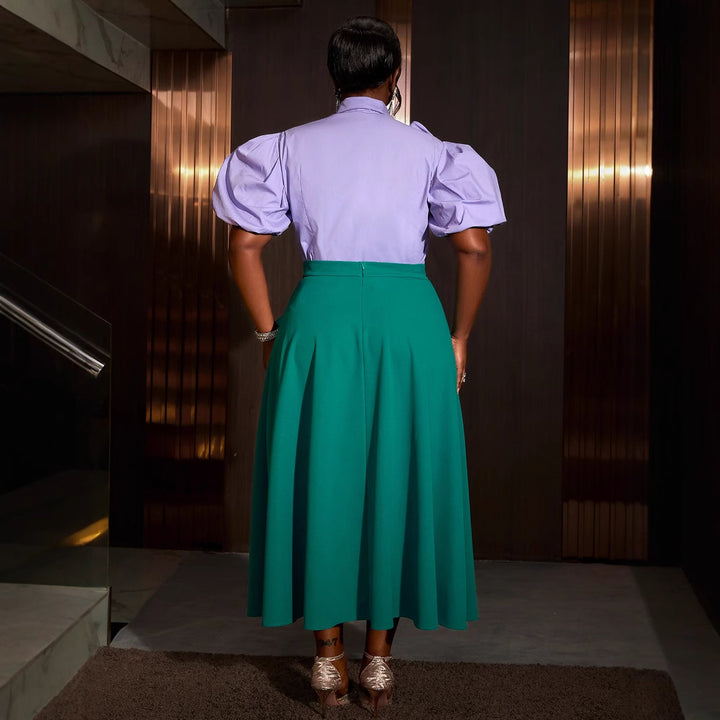 Dame Elegant kjole med voluminøse ruffles detaljer Skovae