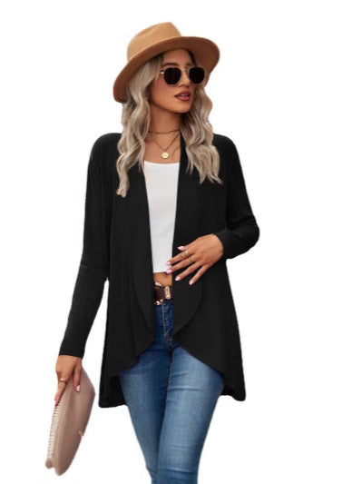 Dame cardigan med åben snit og afslappet design Stilla