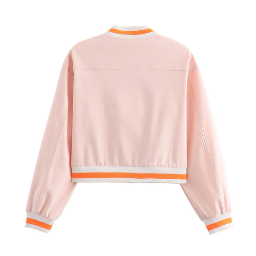 Femme Cropped Denim Jakke med broderede lommer Stilla